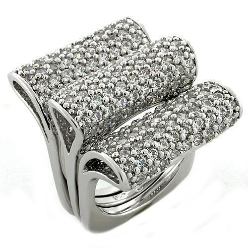 LOAS1047 Rhodium 925 Sterling Silver Ring with AAA - Brand My Case