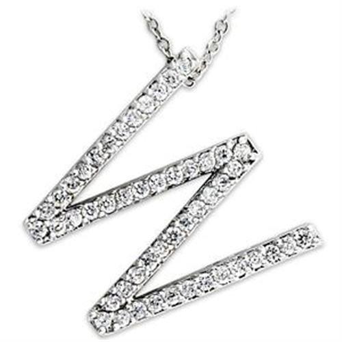 LOAS809 - Rhodium 925 Sterling Silver Pendant with AAA Grade CZ in - Brand My Case