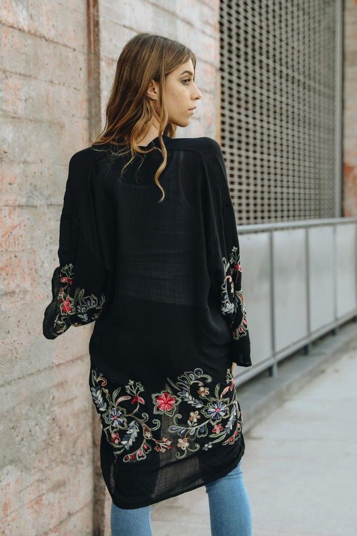 Long Floral Kimono Cardigan - Brand My Case