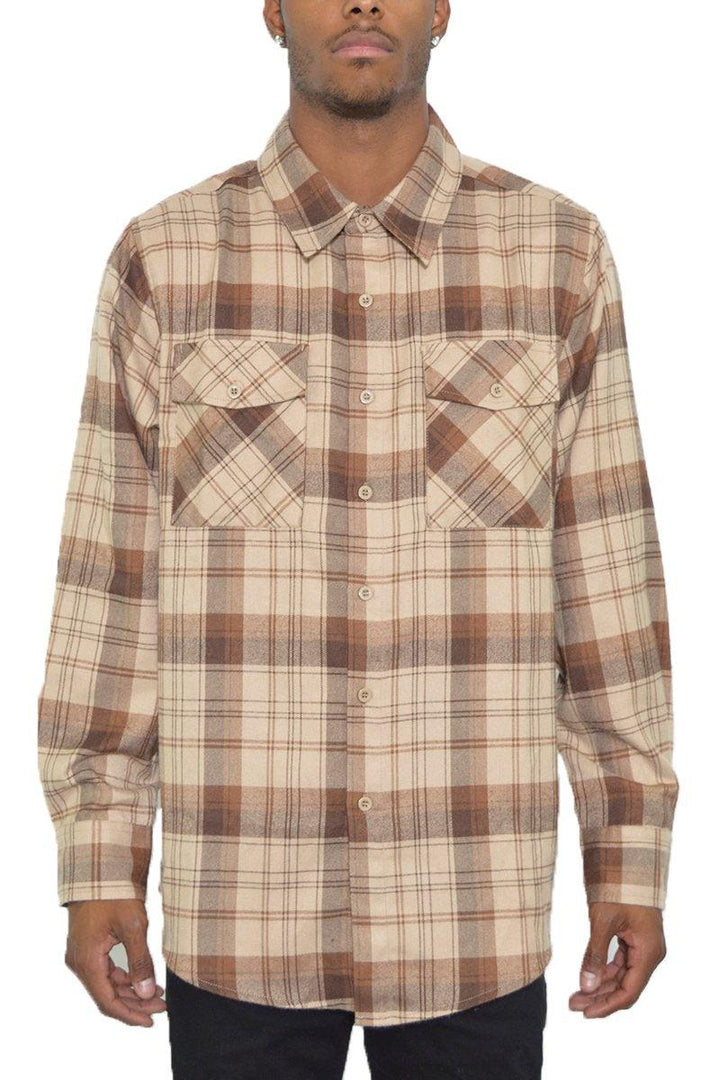 Long Sleeve Checkered Flannel Shirt - Brand My Case