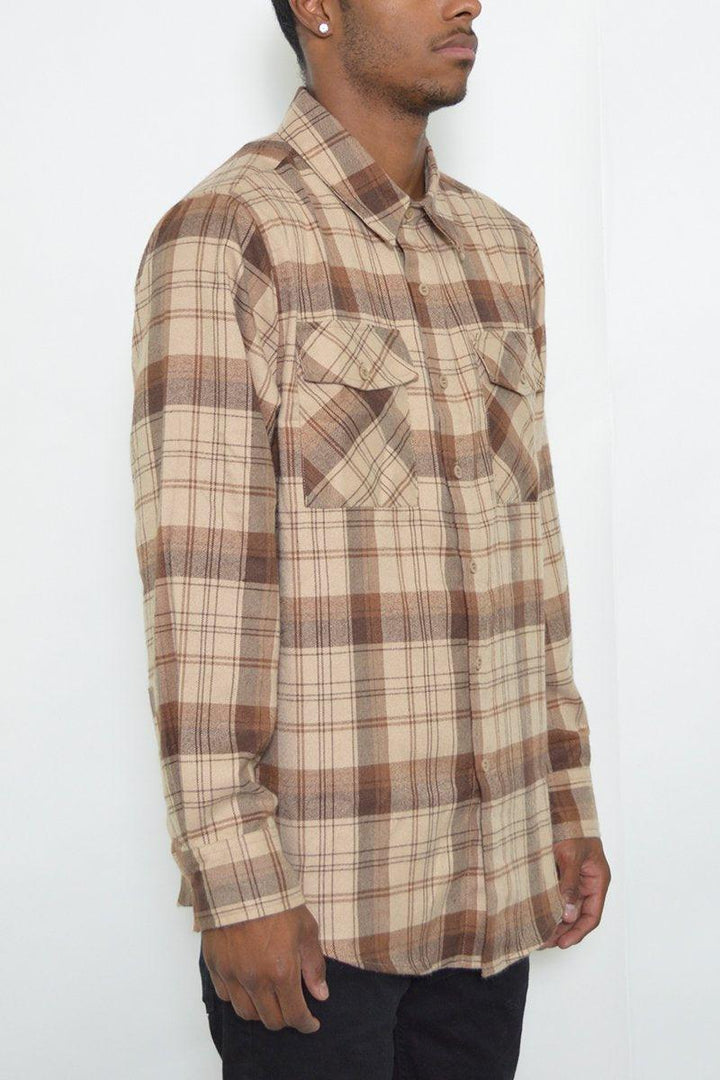 Long Sleeve Checkered Flannel Shirt - Brand My Case