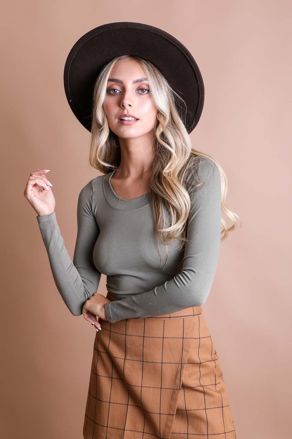 Long Sleeve Fitted Crop Top - Brand My Case