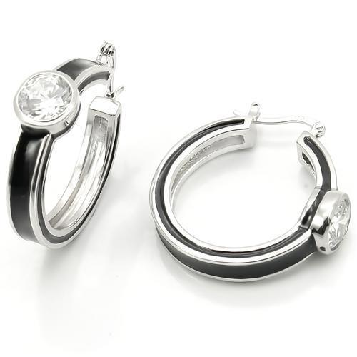 LOS173 Rhodium 925 Sterling Silver Earrings with - Brand My Case