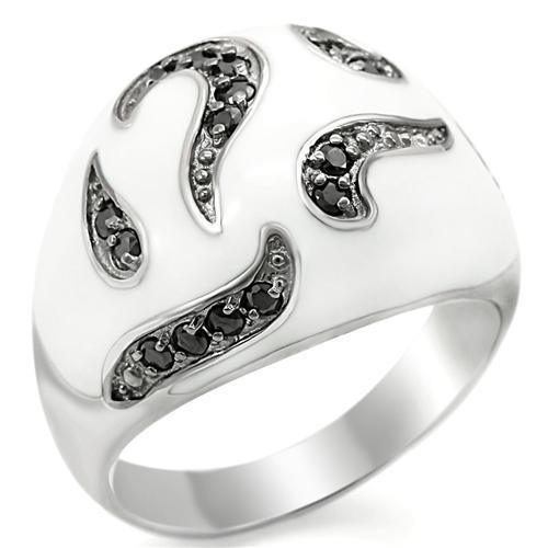 LOS355 - Rhodium + Ruthenium 925 Sterling Silver Ring with AAA Grade - Brand My Case