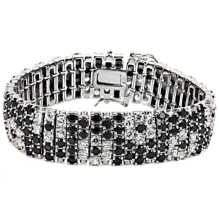 LOS476 - Rhodium 925 Sterling Silver Bracelet with AAA Grade CZ in - Brand My Case