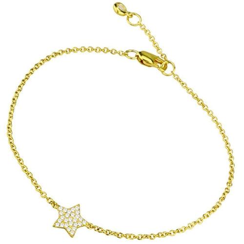 LOS816 - Gold 925 Sterling Silver Bracelet with AAA Grade CZ in Clear - Brand My Case