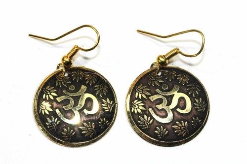 Lotus Petals And Om Yoga Earrings - Brand My Case