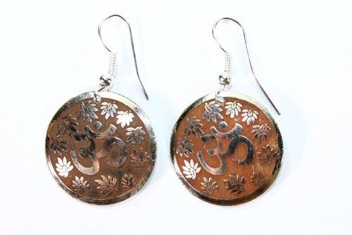 Lotus Petals And Om Yoga Earrings - Brand My Case