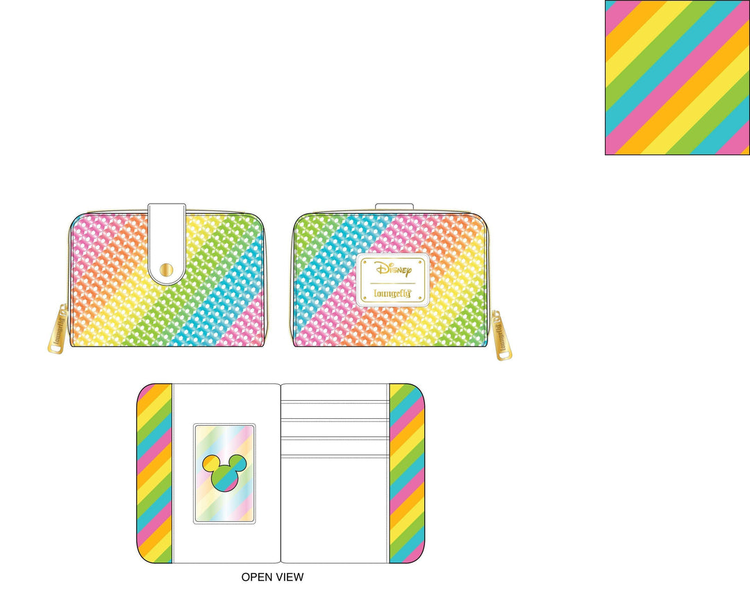 Loungefly Disney Sequin Rainbow Ziparound Wallet - Brand My Case