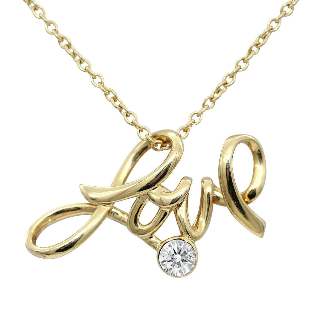 Love Necklace 24K Gold Plated with Swarovski Crystal Pendant - Brand My Case