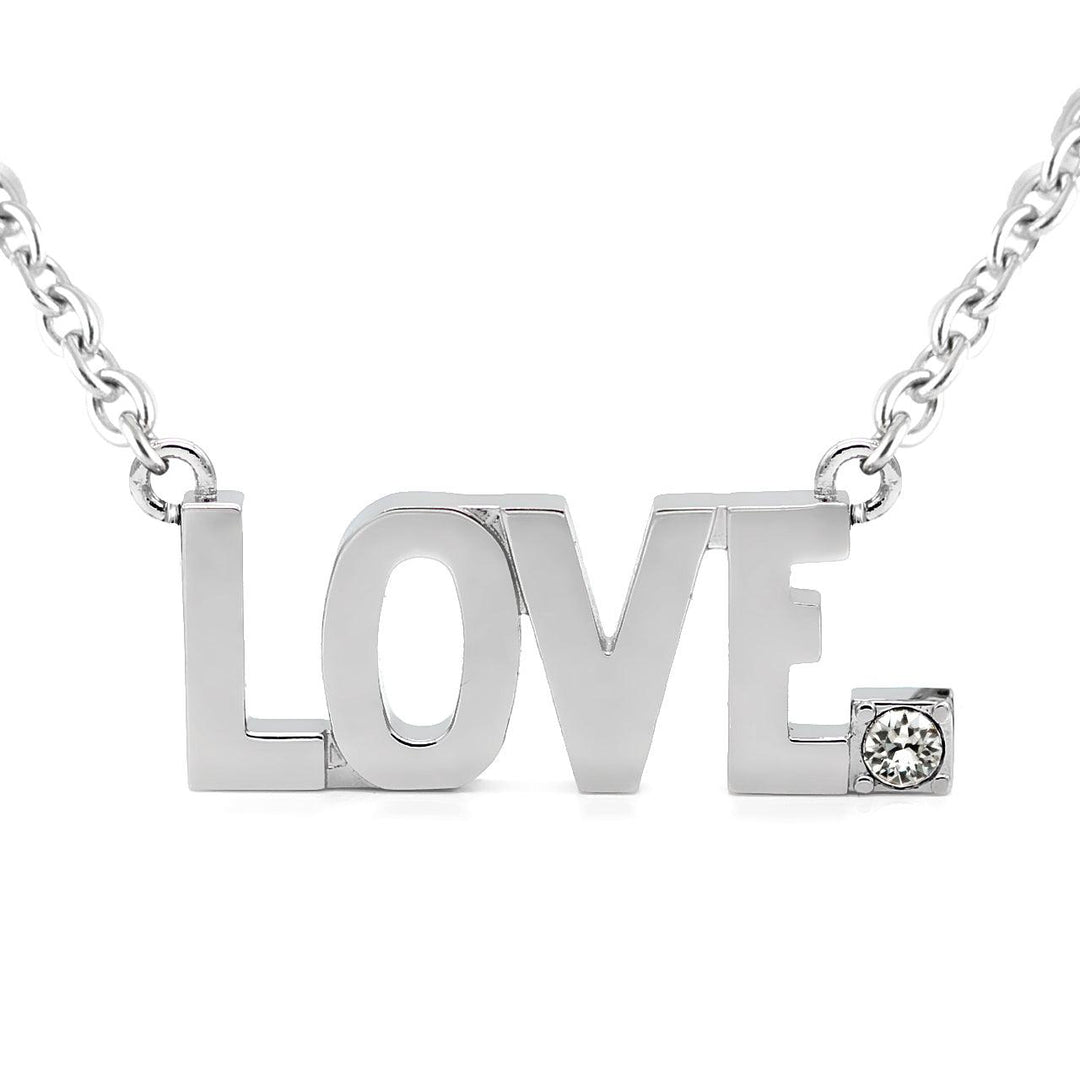 LOVE Pendant Block Letter Necklace with Swarovski crystal - Brand My Case