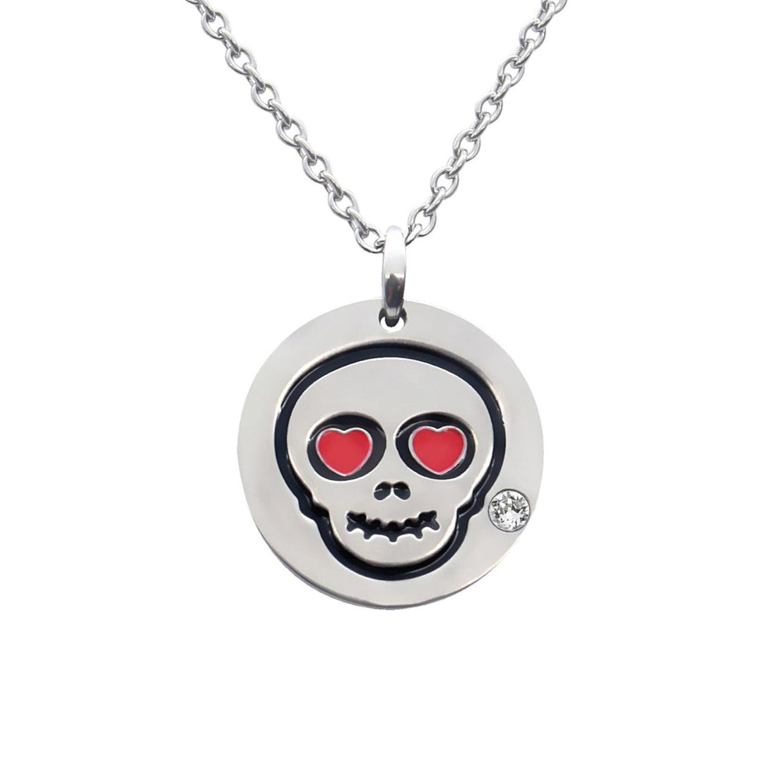 Love Skull Emoji Necklace With Swarovski Crystal - Brand My Case