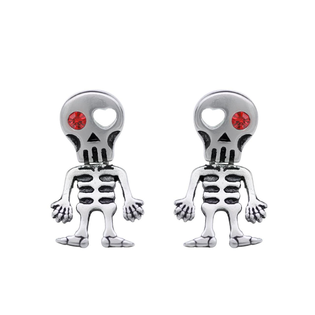 Love-Struck Red Eye Skeleton Earrings - Brand My Case