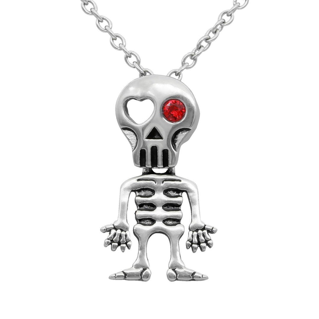 Love-Struck Red Eye Skeleton Necklace - Brand My Case