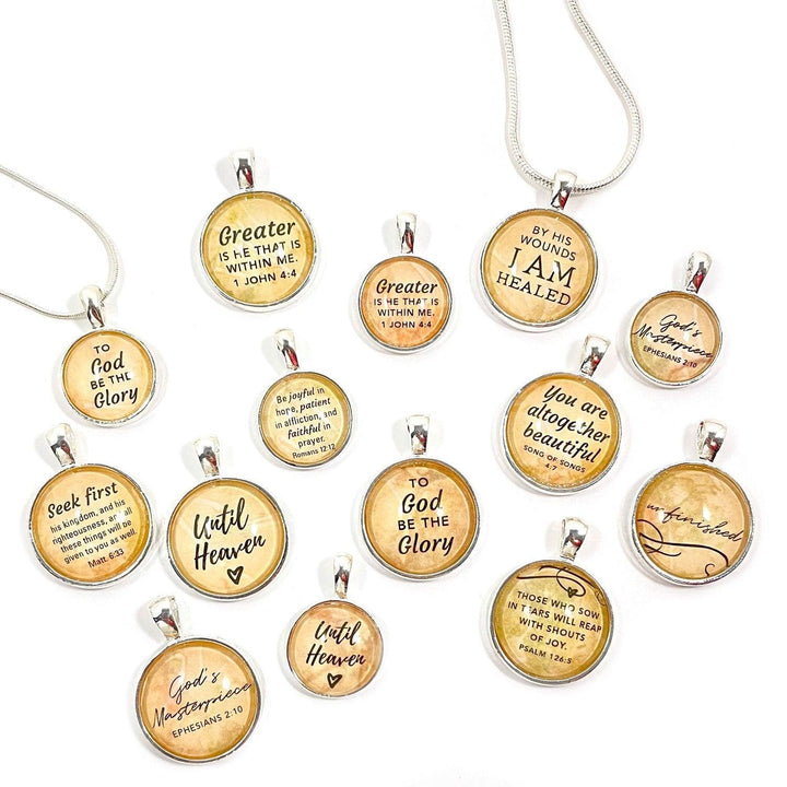 Loved & Chosen – Silver-Plated Scripture Christian Pendant Necklaces - Brand My Case