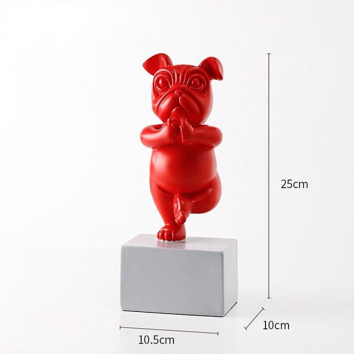 Lovely Yoga French Bulldog Statue Resin Figurines Nordic Creative Cartoon Animals Sculpture Children&#39; Room Decor Crafts - Brand My Case