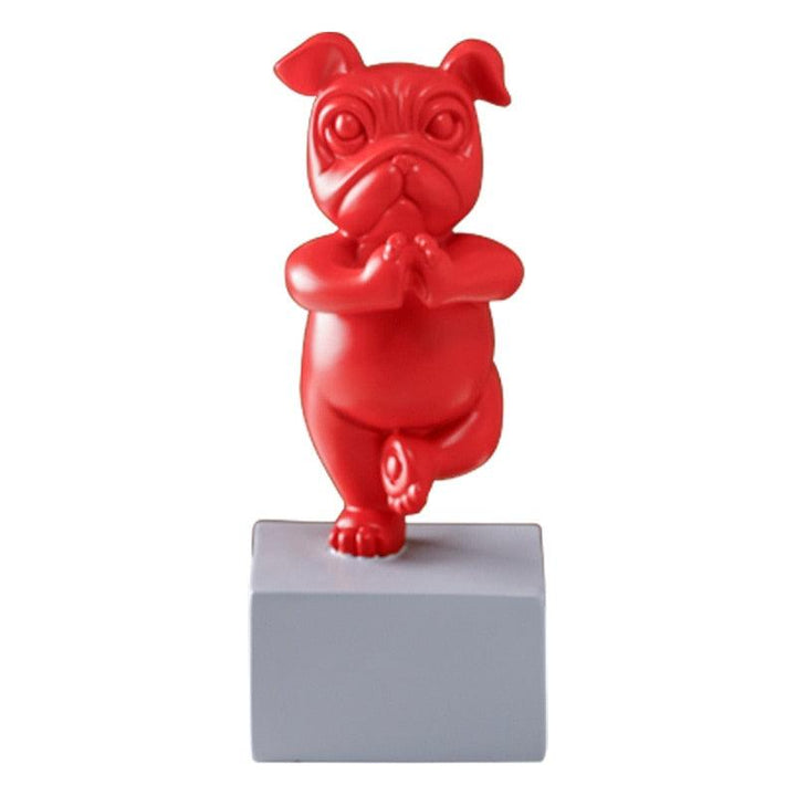 Lovely Yoga French Bulldog Statue Resin Figurines Nordic Creative Cartoon Animals Sculpture Children&#39; Room Decor Crafts - Brand My Case