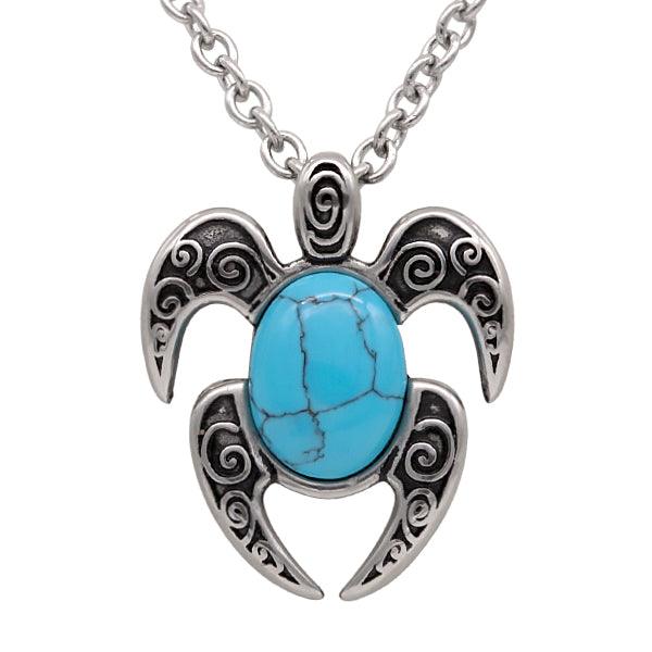 Lucky Turtle necklace with Turquoise Gemstone - Brand My Case