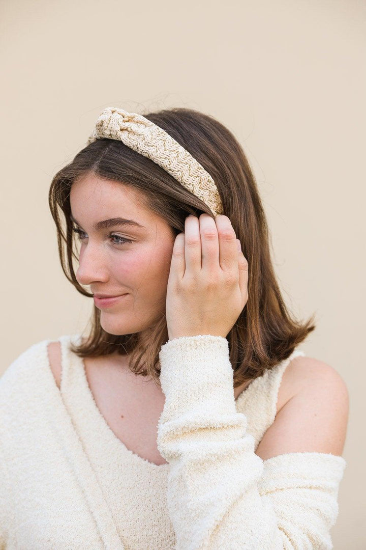Lurex Basketwoven Top Knot Headband - Brand My Case