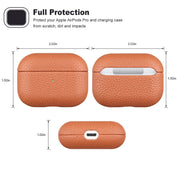 Lychee Leather Earphone Case Orange Fit - Brand My Case