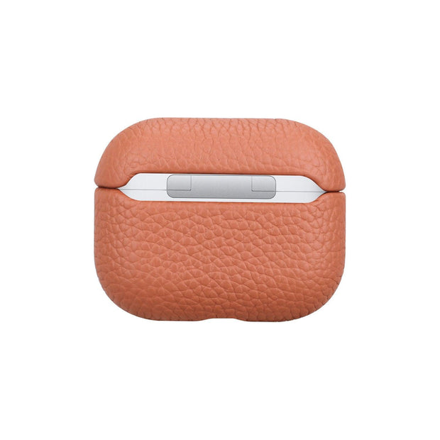 Lychee Leather Earphone Case Orange Fit - Brand My Case