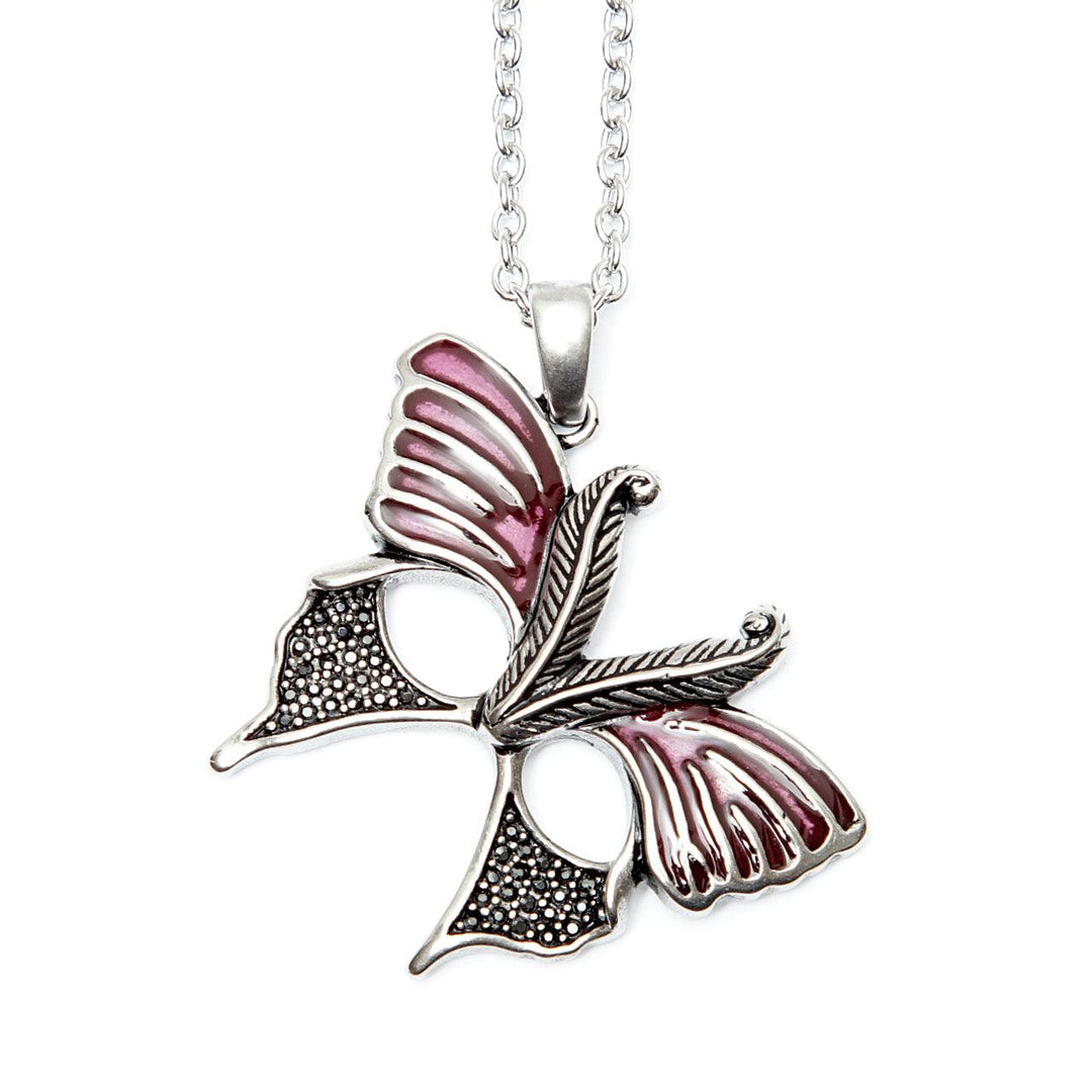 Magenta Butterfly Mask Necklace - Brand My Case