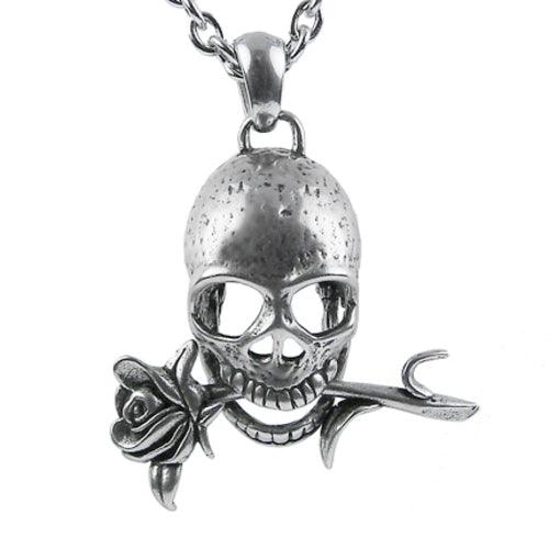 Memento Mori - Skull with Rose Necklace - Brand My Case