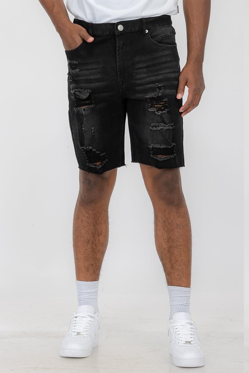 Mens Distressed Denim Shorts - Brand My Case