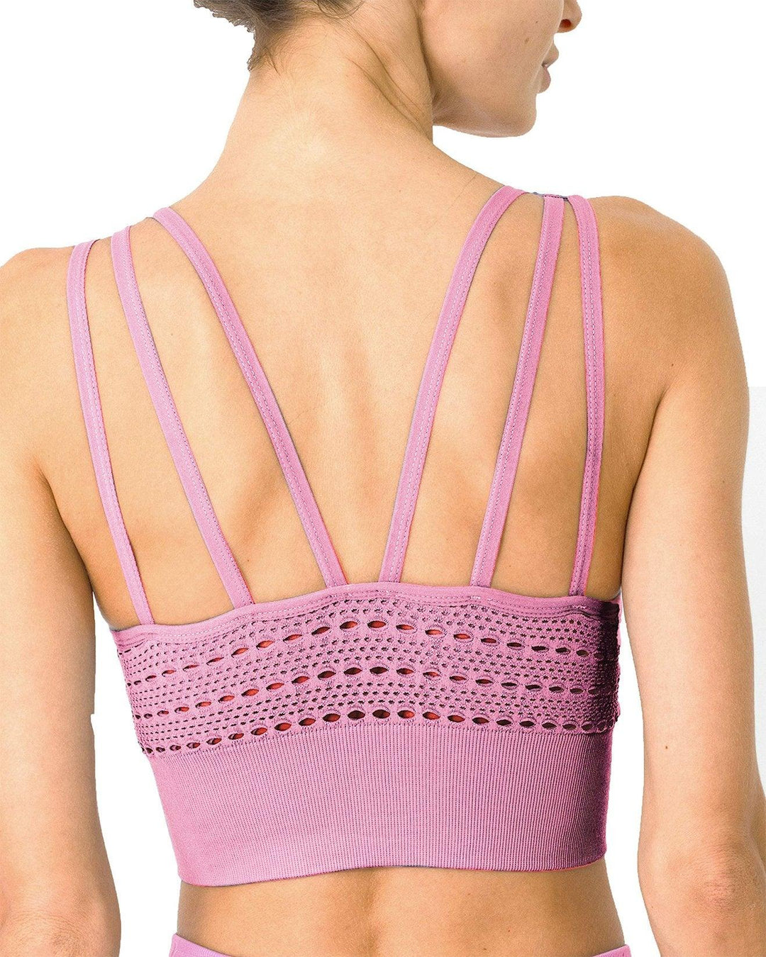 Mesh Seamless Bra with Cutouts - Pink - Brand My Case