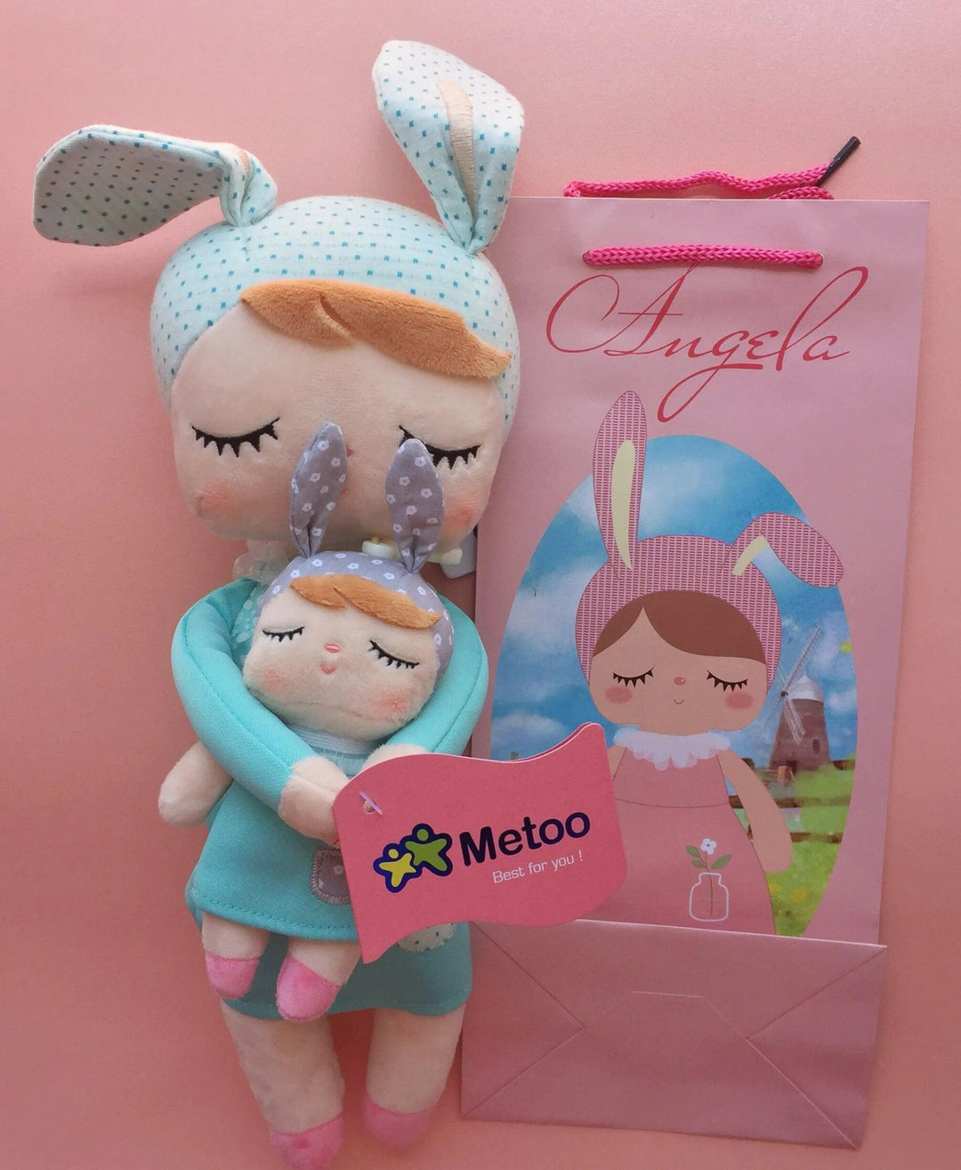 Metoo Doll Stuffed Toys Kawaii Mother and Kid 2 Piece Angela Plush Sleeping Toys For Girls Newborn Baby Christmas Birthday Gift - Brand My Case