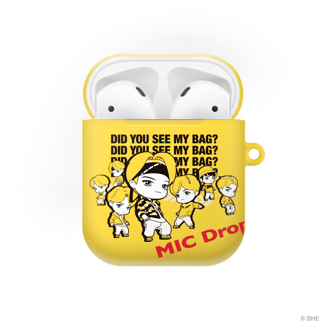 MIC Drop Pose Yellow AirPods Case - Brand My Case