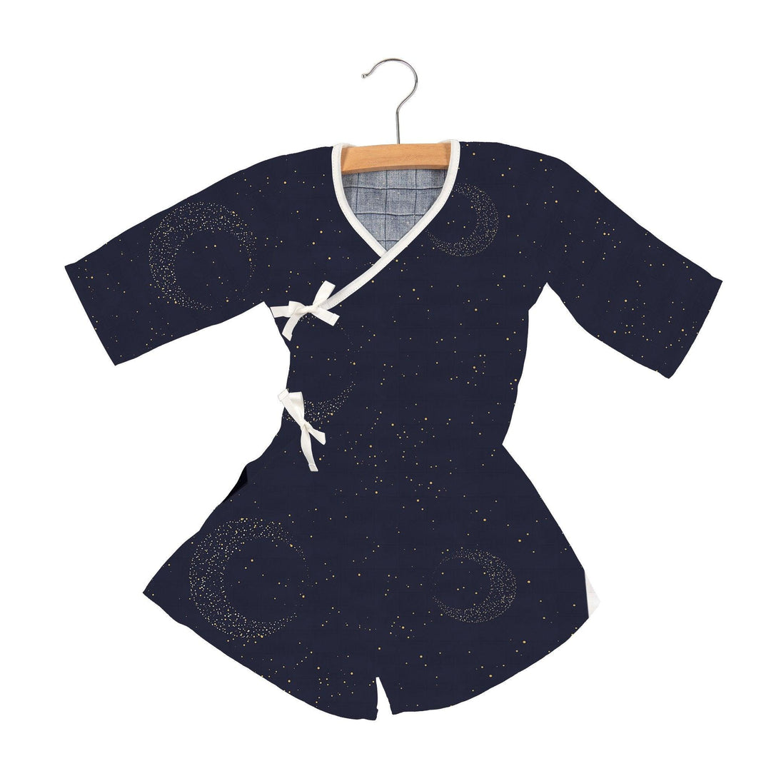 Midnight Moon Bamboo Newcastle Mini Wrap Dress - Brand My Case