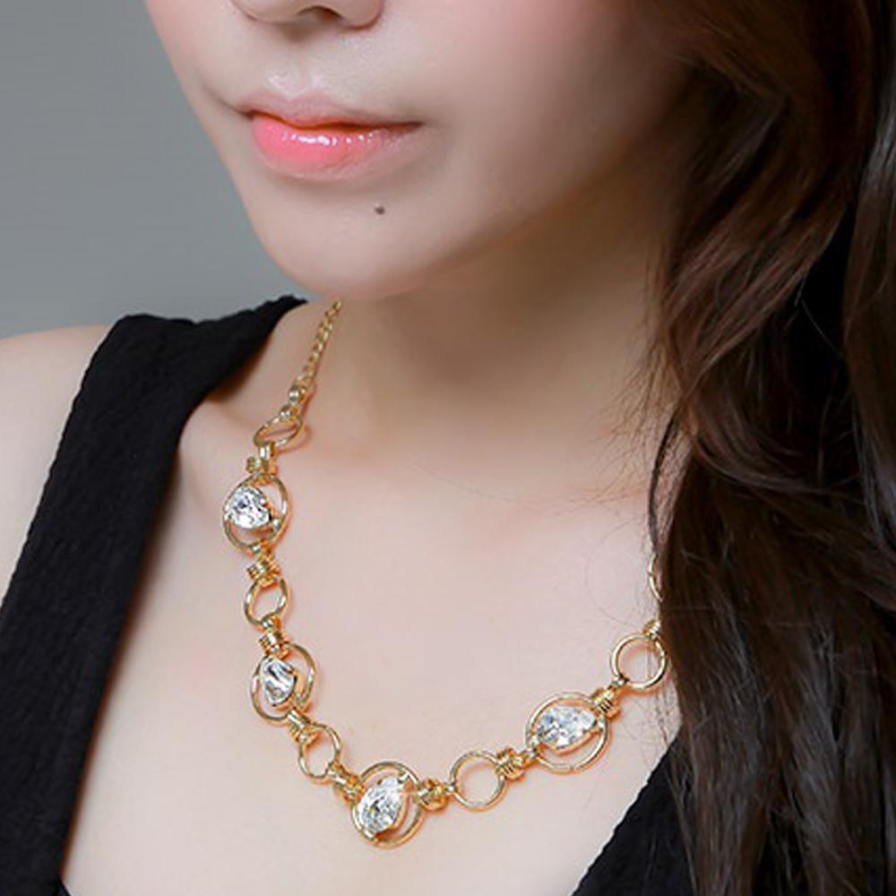 Mika Gold Crystals Necklace - Brand My Case