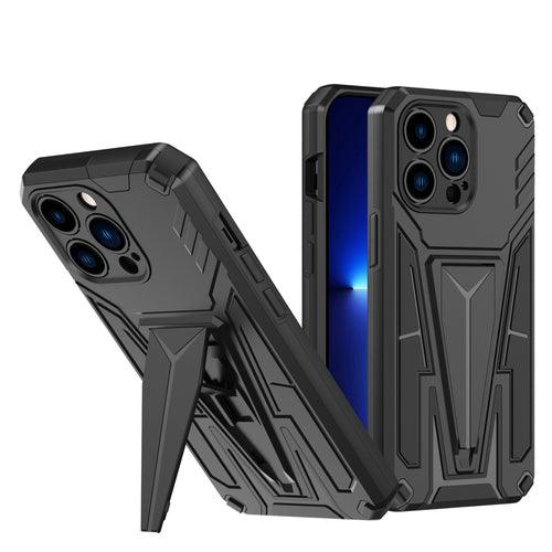 Military Grade Armor Hard Kickstand Case for iPhone 13 Pro Max (Black) - Brand My Case