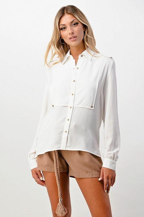 Military Inspired Over Sized Blouse Top - Brand My Case