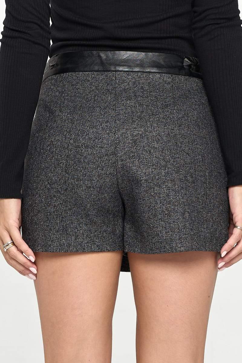 Mini Wrap Skirt Short Leather Contrast - Brand My Case