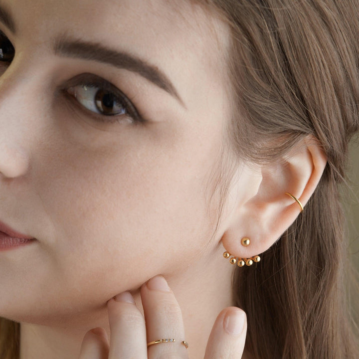 Minimal Ear Jacket Front Back Earrings - Brand My Case