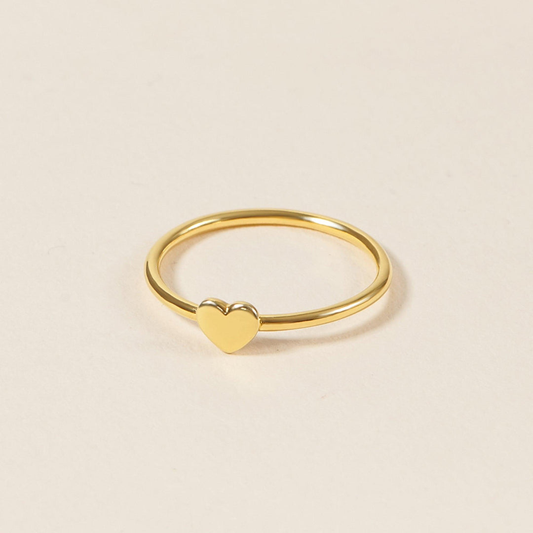 Minimalist Heart Gold Ring Silver Dainty Ring - Brand My Case