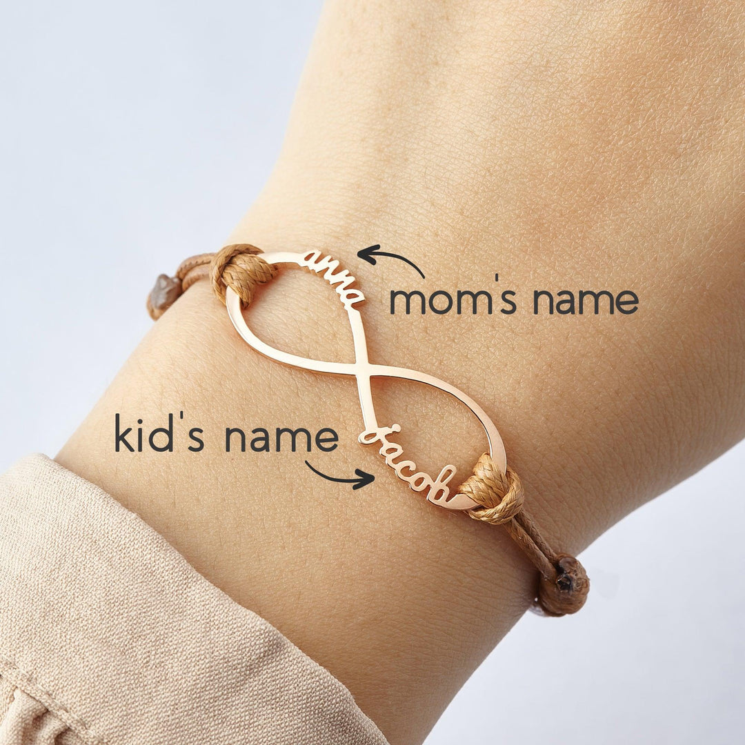 Mom Bracelet With Kids Names, Infinity Bracelet With Names,Mom Jewelry - Brand My Case