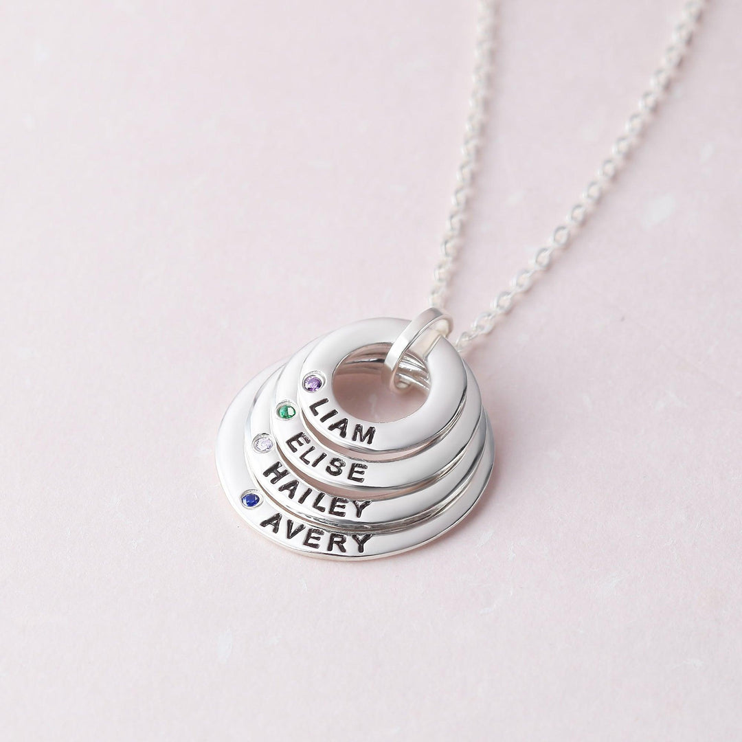 Mom Necklace Birthstone, Mom Necklace With Kids Names, Grandma Jewelry - Brand My Case