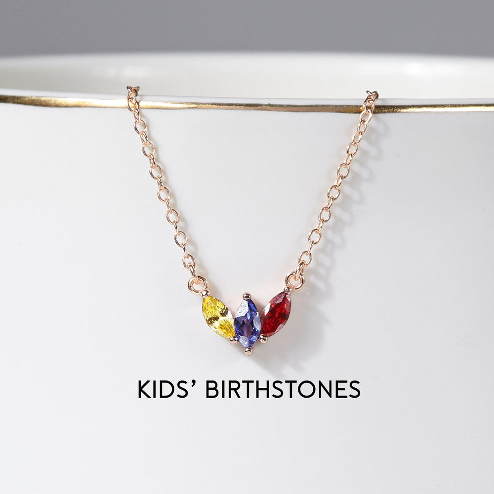 Mom Necklace with Birthstones, Birthstone Jewelry, Family Birthstone - Brand My Case