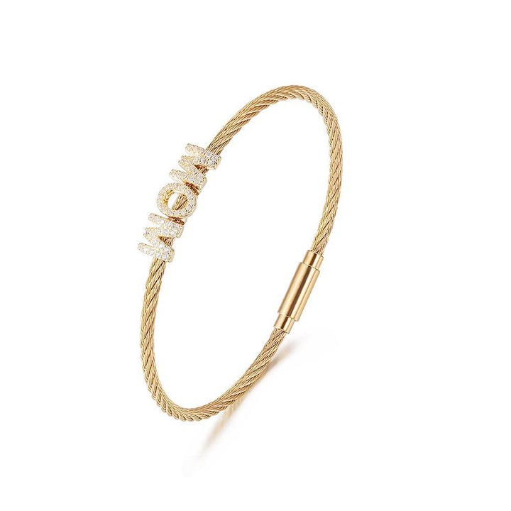 "Mom" Pavé Bracelet - Brand My Case