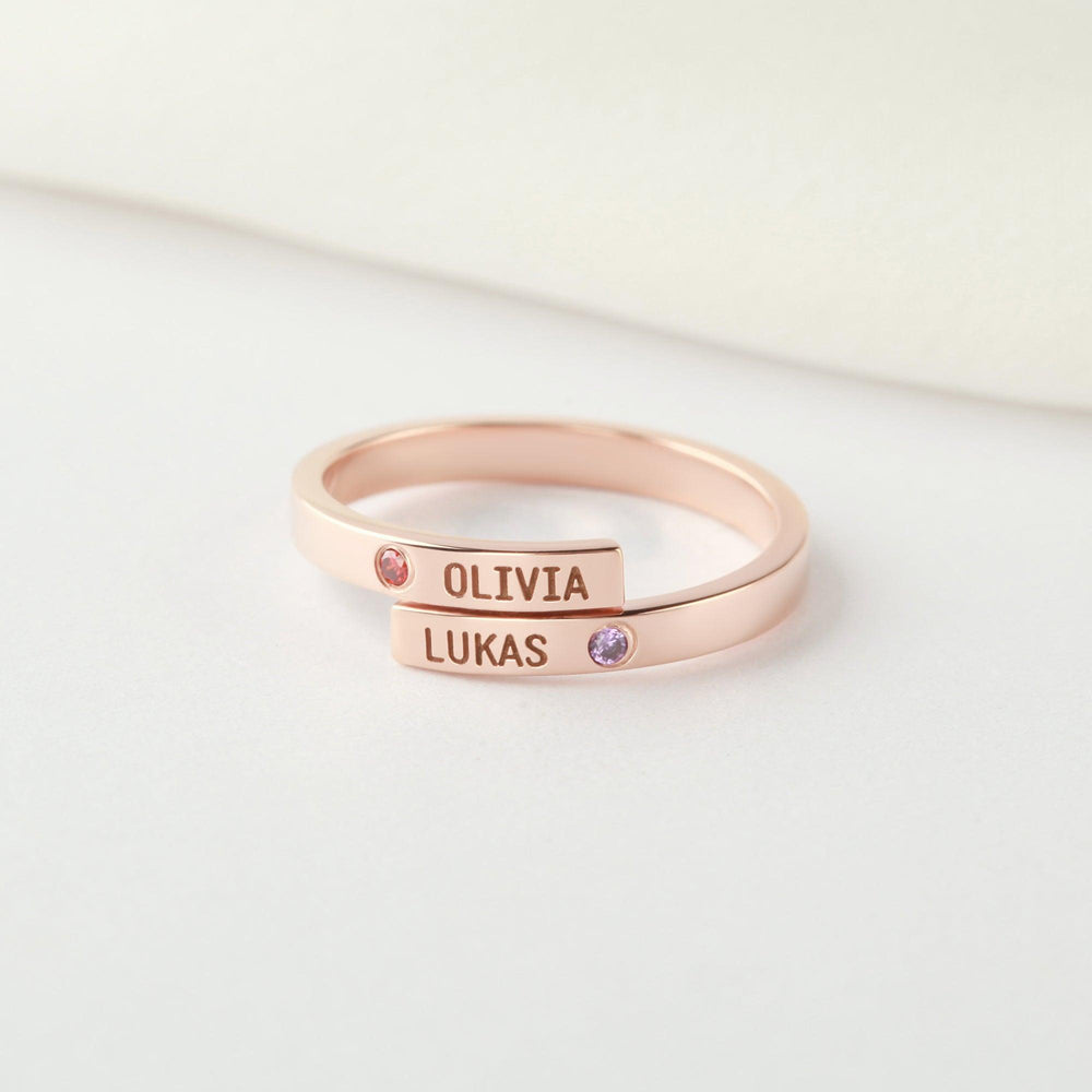 Mom Ring with Kids Names, Mom Ring 2 Kids, Personalized Mom Jewelry - Brand My Case