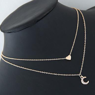 Moon and Heart Two Layer Necklace - Brand My Case