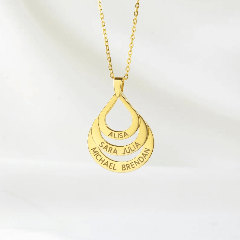 Mother Necklace Kids Names, Children Name Jewelry, Gift From Daughter - Brand My Case