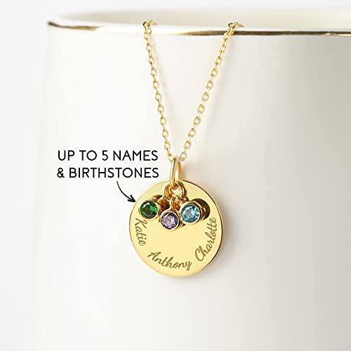 Mother Necklace With Birthstones, Kids Name Necklace, Mom Necklace - Brand My Case