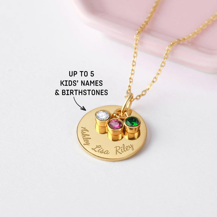 Mother Necklace With Birthstones, Kids Name Necklace, Mom Necklace - Brand My Case