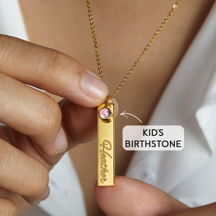 Mothers Necklace Birthstone, 3 Name Necklace, Mother Jewelry - Brand My Case