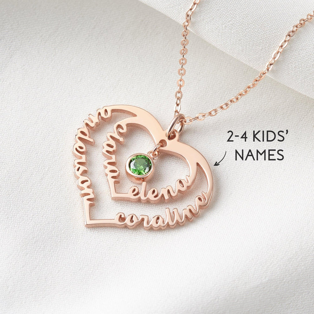 Mothers Necklace, Kids Names Necklace, Name Necklace In Heart - Brand My Case