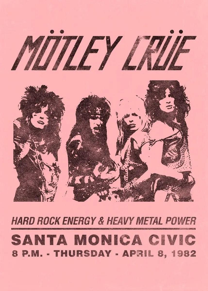 Motley Crue Band Poster - 90s Retro Abstract Art - Room Wall Decor - Brand My Case